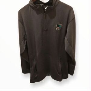Men’s NHL Sharks Ice Hockey Grey 1/4 Zip Pullover